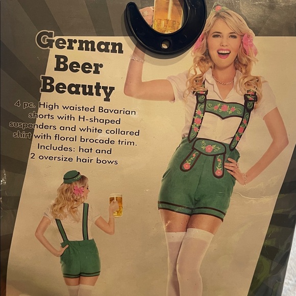 Music Legs Green German Beer Beauty Outfit NEW - Picture 2 of 3